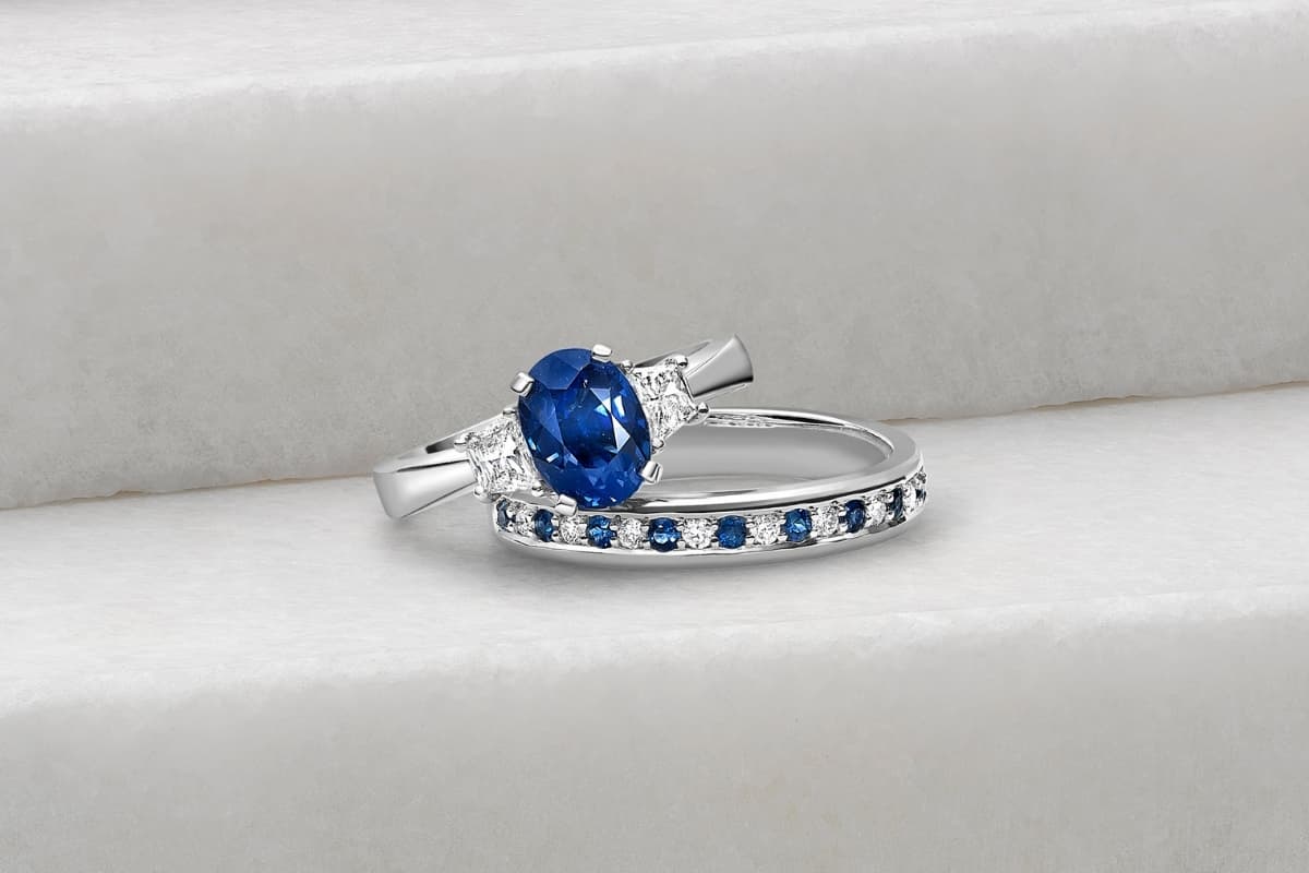 Three Stone Design Gemstone Rings
