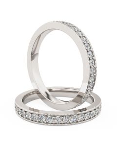 A stunning round brilliant cut full diamond wedding/eternity ring in 18ct white gold