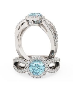 A beautiful aqua & diamond ring in 18ct white gold