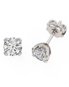 A timeless pair of round brilliant cut diamond earrings in 18ct white gold