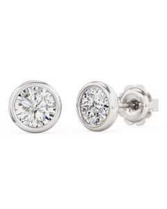 A beautiful pair of round brilliant cut diamond earrings in 18ct white gold