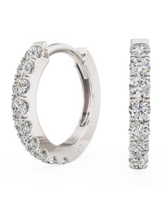 An elegant pair of brilliant cut diamond huggie earrings in 18ct white gold