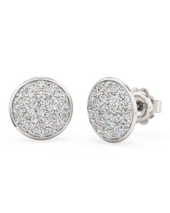 A beautiful pair of diamond cluster earrings in 18ct white gold (In stock)