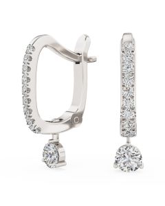 A stunning pair of diamond hoop/drop earrings in 18ct white gold (In stock)