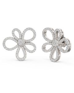 An amazing pair of round brilliant cut diamond earrings in 18ct white gold