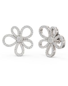 An amazing pair of round brilliant cut diamond earrings in 18ct white gold (In stock)