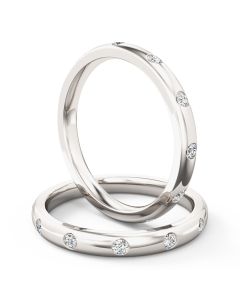 A beautiful diamond full set courted ladies wedding ring in 18ct white gold (In stock)