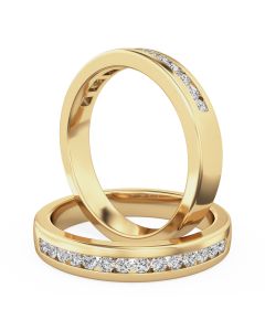 A stunning round brilliant cut diamond wedding/eternity ring in 18ct yellow gold