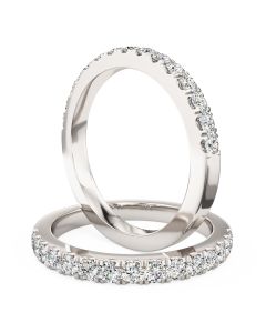 A stylish round brilliant cut diamond eternity/wedding ring in 18ct white gold