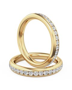 A timeless full set brilliant cut diamond ladies wedding/eternity ring in 18ct yellow gold