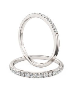 A fifteen stone round brilliant cut diamond wedding/eternity ring in 18ct white gold