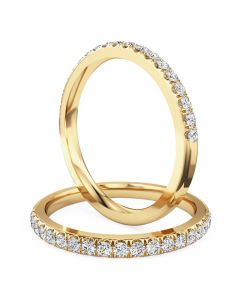 A nineteen stone round brilliant cut diamond wedding/eternity ring in 18ct yellow gold