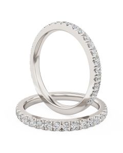 A stylish three-quarter set diamond eternity/wedding ring in 18ct white gold
