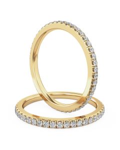 A stunning round brilliant cut diamond full set eternity/wedding ring in 18ct yellow gold