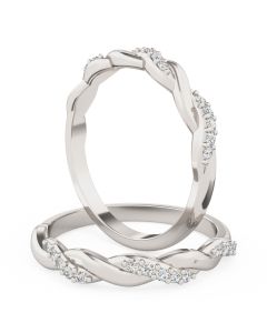 A round brilliant cut diamond wedding/eternity ring in 18ct white gold