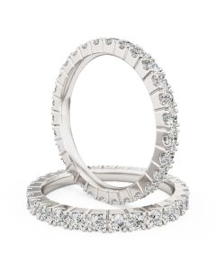 A dazzling full set brilliant cut diamond eternity/wedding ring in 18ct white gold