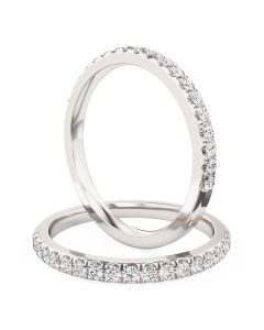 A twentythree stone round brilliant cut diamond wedding/eternity ring in 18ct white gold