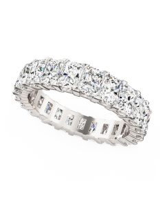 A beautiful radiant cut full set diamond eternity/wedding ring in 18ct white gold