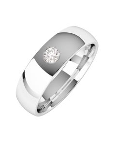 A stylish round brilliant cut diamond set mens ring in 18ct white gold