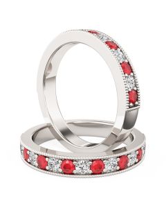 A stunning ruby & diamond eternity ring in 18ct white gold