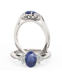 A timeless sapphire & diamond ring in 18ct white gold